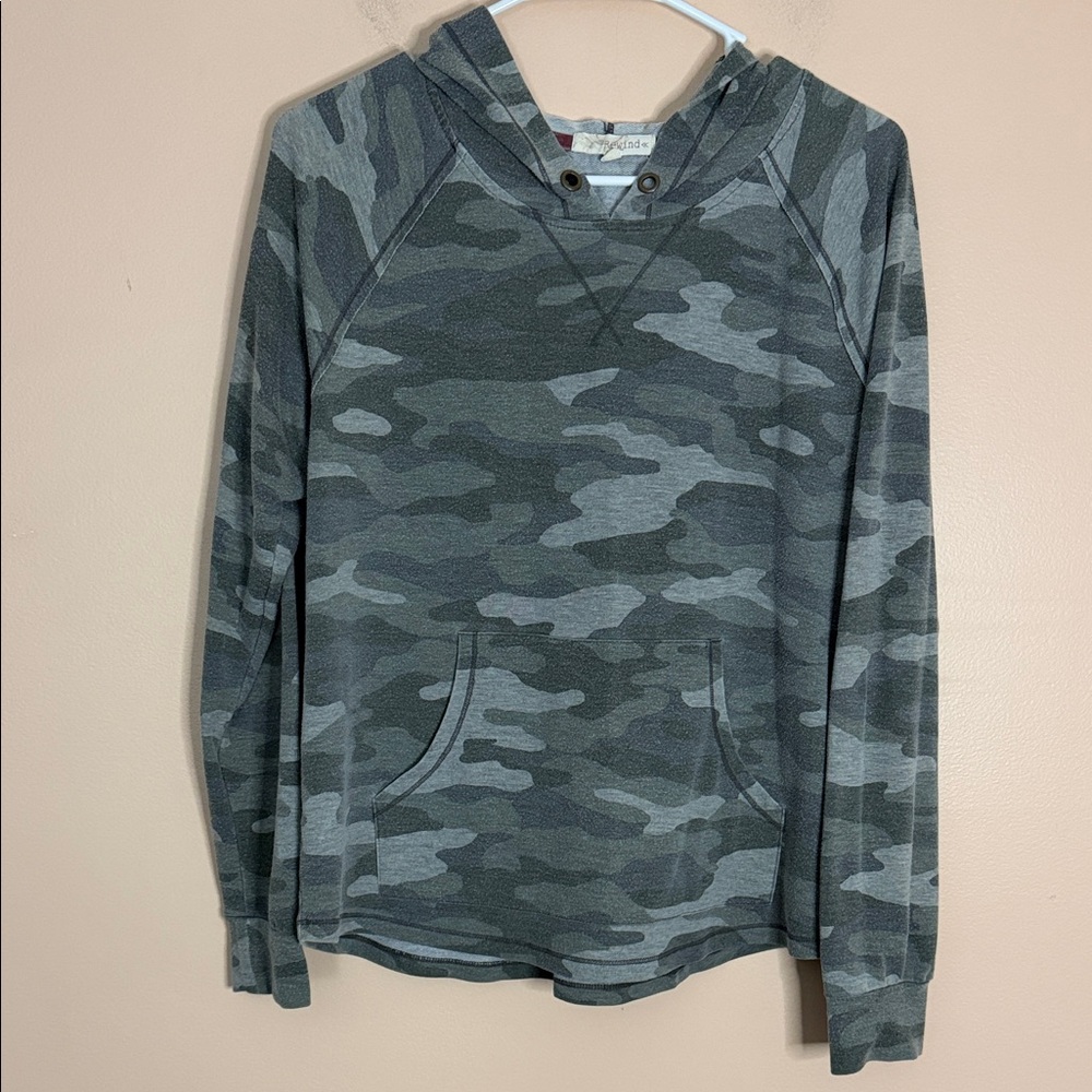 Rewind Gray & Black Camo Hooded Sweatshirt
